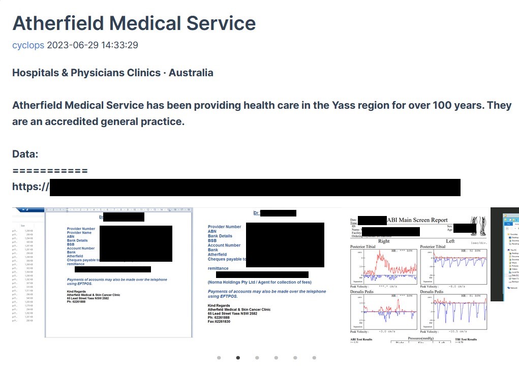 Listing on Cyclops blog includes a link to download data and screencaps as proof of claims. 