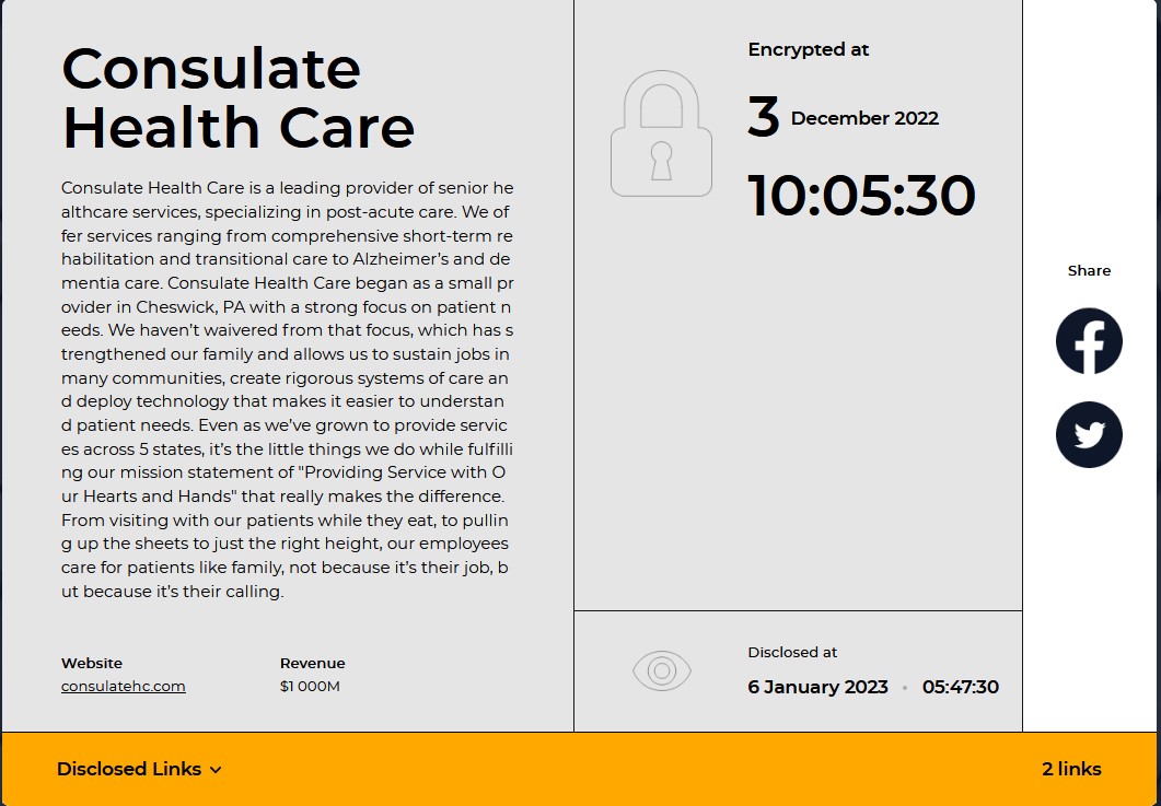 Hive’s listing for CHC indicates that they locked CHC’s files on December 3.