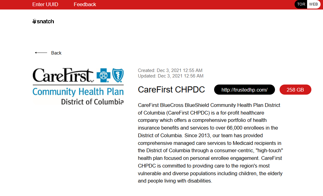 Snatch Lists CareFirst