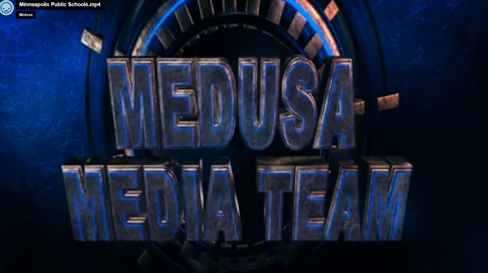 Splash screen for mp4 says Medusa Media Team