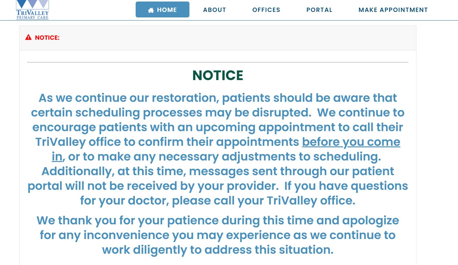 TriValley Notice