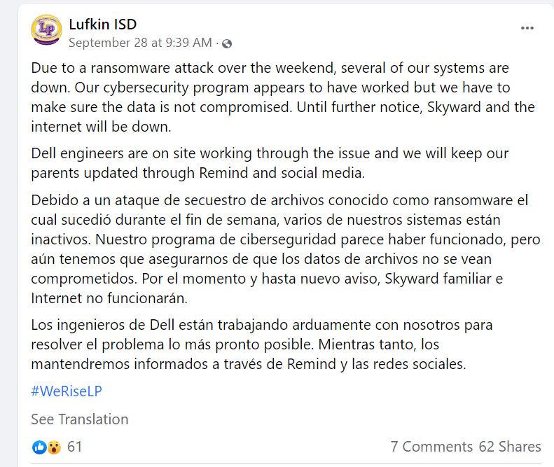 Lufkin note on FB