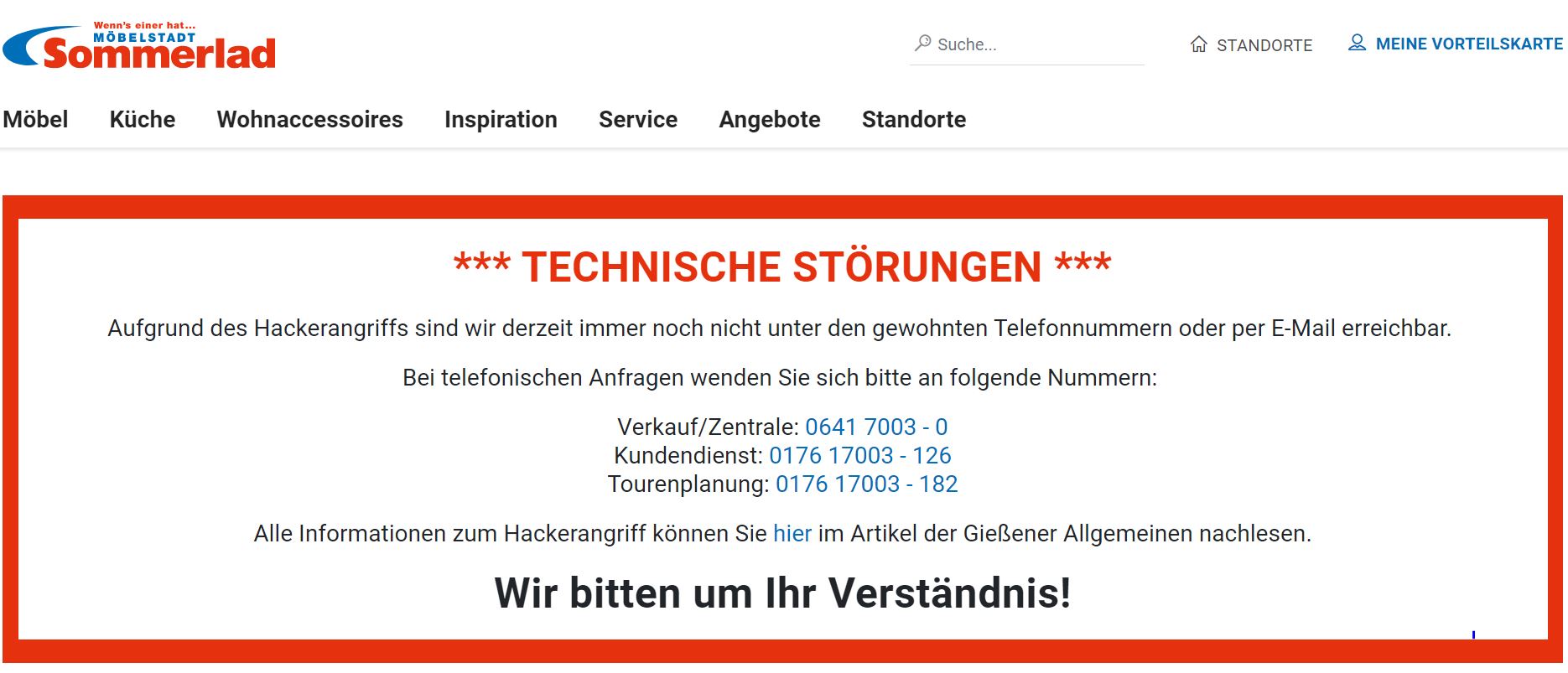 Malfunction Notice -- German