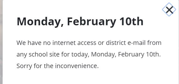 Notice on Vernon Public Schools Website, Feb. 10, 2020